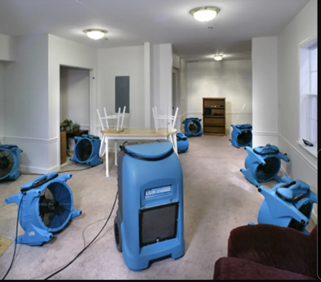 Air movers and dehumidifier setup for Water Extraction & Removal in Sergeant Bluff