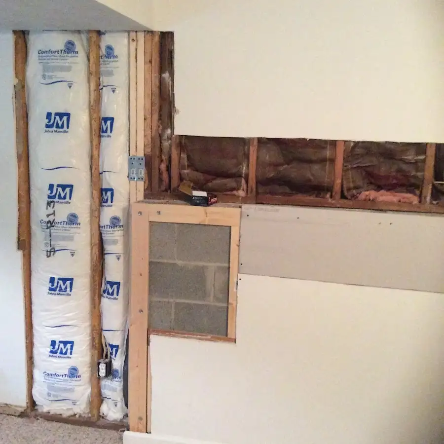 Wall insulation replacement during Basement Flood Cleanup in Sergeant Bluff